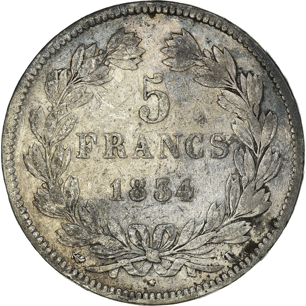 Coin, France, Louis-Philippe, 5 Francs, 1834, Nantes, VF(20-25), Silver