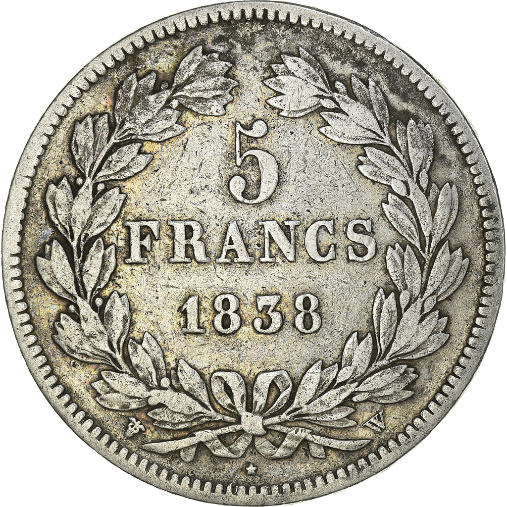 Monnaie, France, Louis-Philippe, 5 Francs, 1838, Lille, TB+, Argent