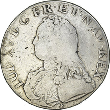 Moneda, Francia, Louis XV, Ecu aux branches d'olivier, 1727, Lyon, BC+, Plata