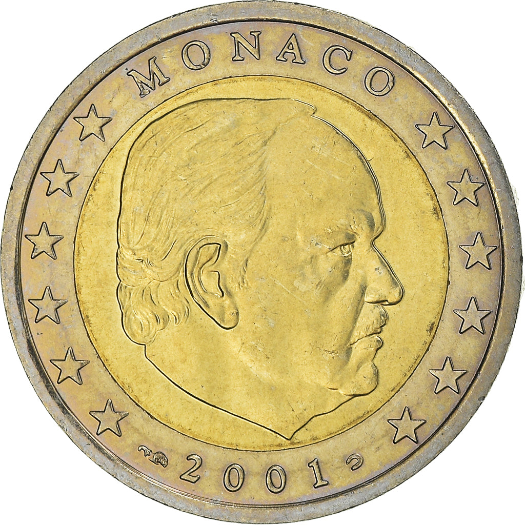 Monaco, 2 Euro, 2001, Paris, MS(60-62), Bi-Metallic, Gadoury:MC179, KM:174