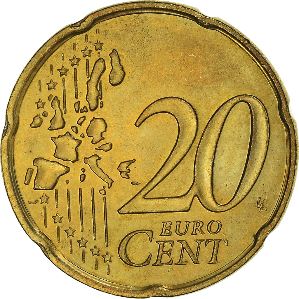 Monaco, 20 Euro Cent, 2001, Paris, MS(60-62), Brass, Gadoury:MC176, KM:171