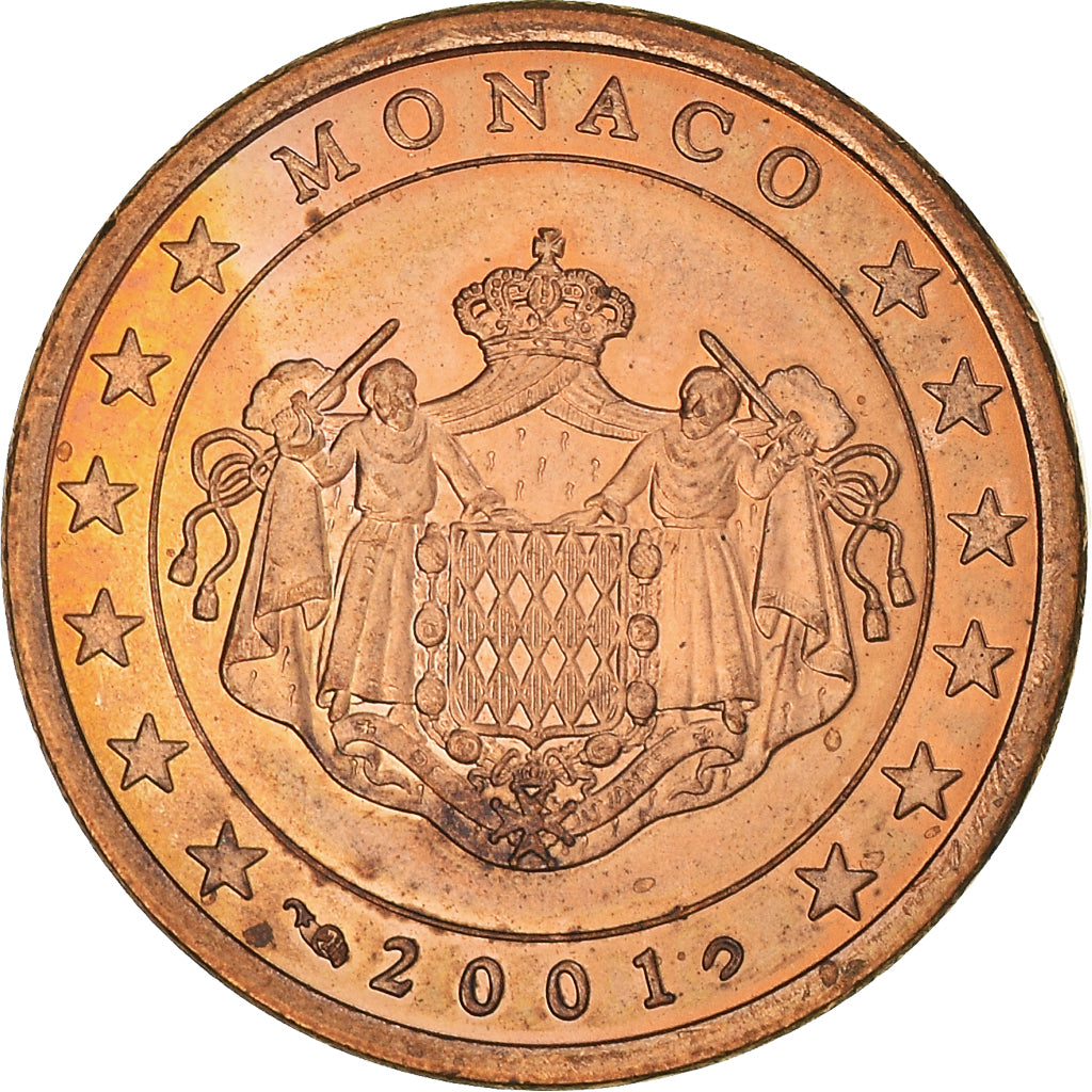 Monaco, 5 Euro Cent, 2001, Paris, MS(60-62), Copper Plated Steel, KM:169