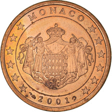 Monaco, 5 Euro Cent, 2001, Paris, MS(60-62), Copper Plated Steel, KM:169