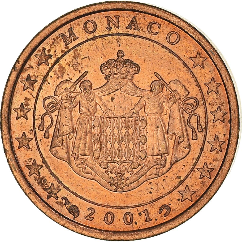 Monaco, Euro Cent, 2001, Paris, AU(55-58), Copper Plated Steel, KM:167