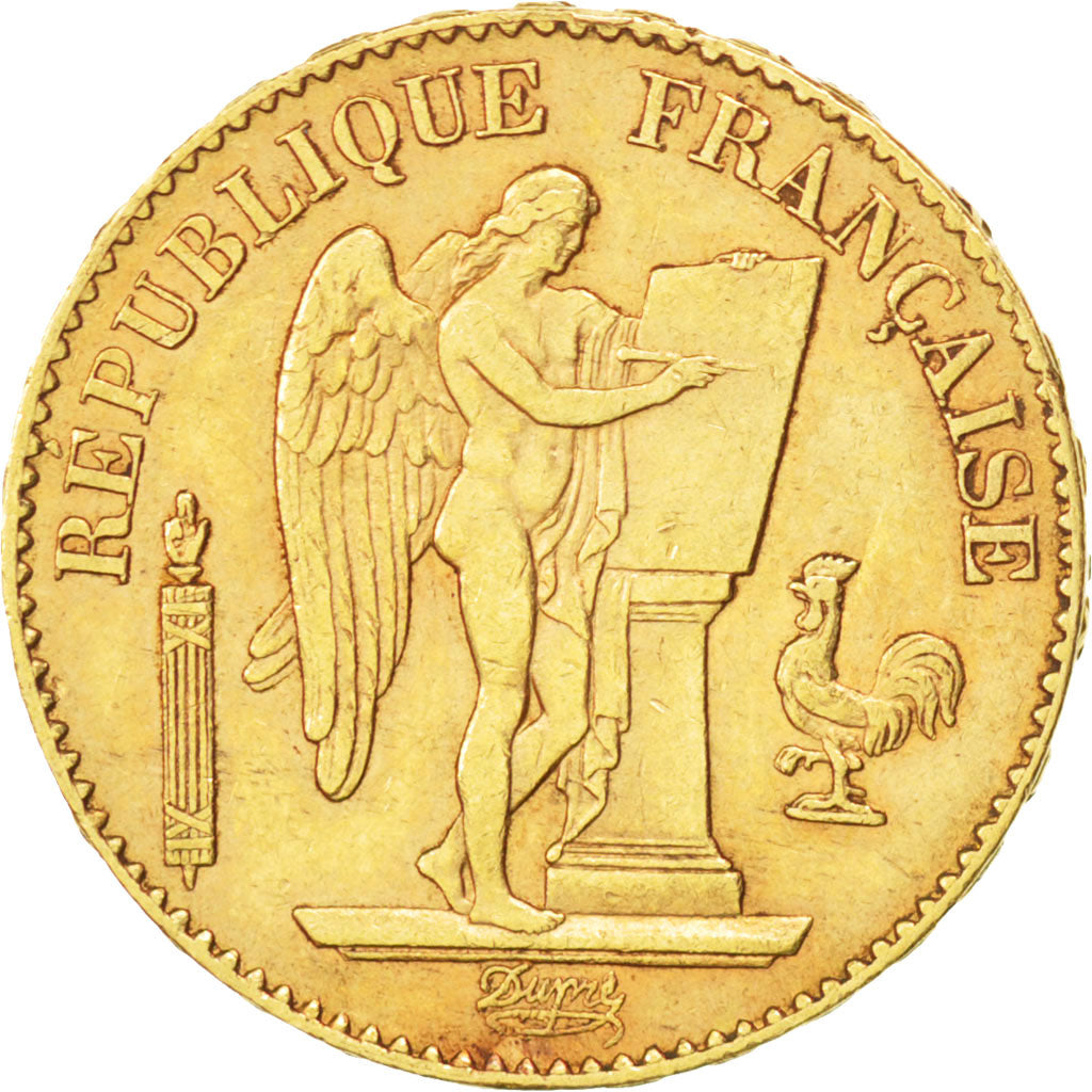 FRANCE, Génie, 20 Francs, 1888, Paris, KM #825, EF(40-45), Gold, Gadoury #1063, 