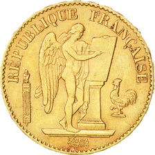 FRANCE, Génie, 20 Francs, 1888, Paris, KM #825, EF(40-45), Gold, Gadoury #1063, 