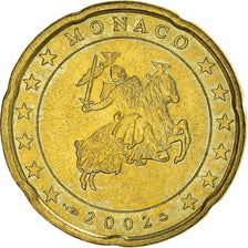 Monaco, 20 Euro Cent, 2002, Paris, MS(60-62), Brass, Gadoury:MC176, KM:171