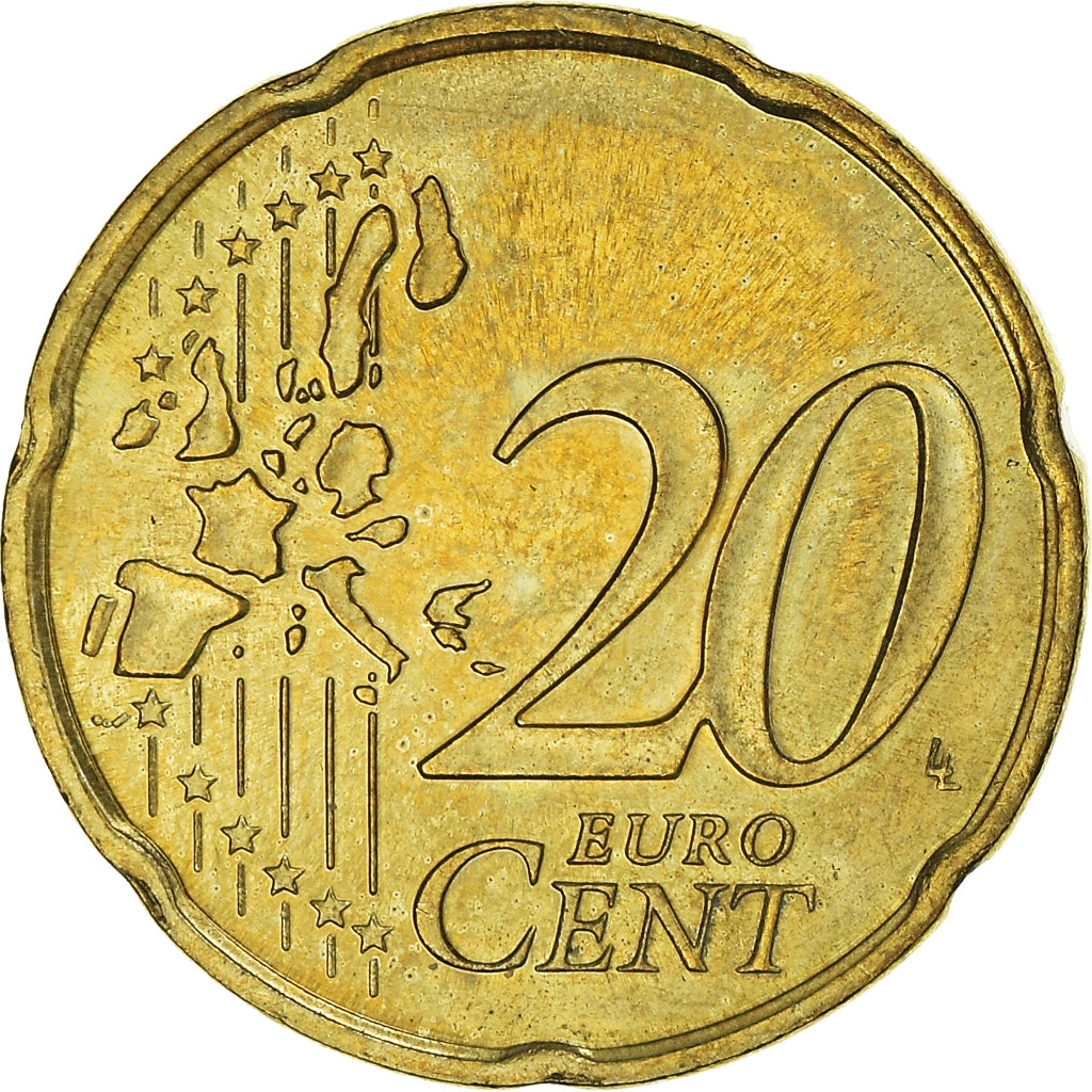 Monaco, 20 Euro Cent, 2002, Paris, MS(60-62), Brass, Gadoury:MC176, KM:171