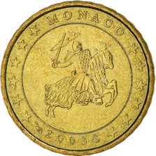 Monaco, 10 Euro Cent, 2003, Paris, MS(60-62), Brass, Gadoury:MC175, KM:170
