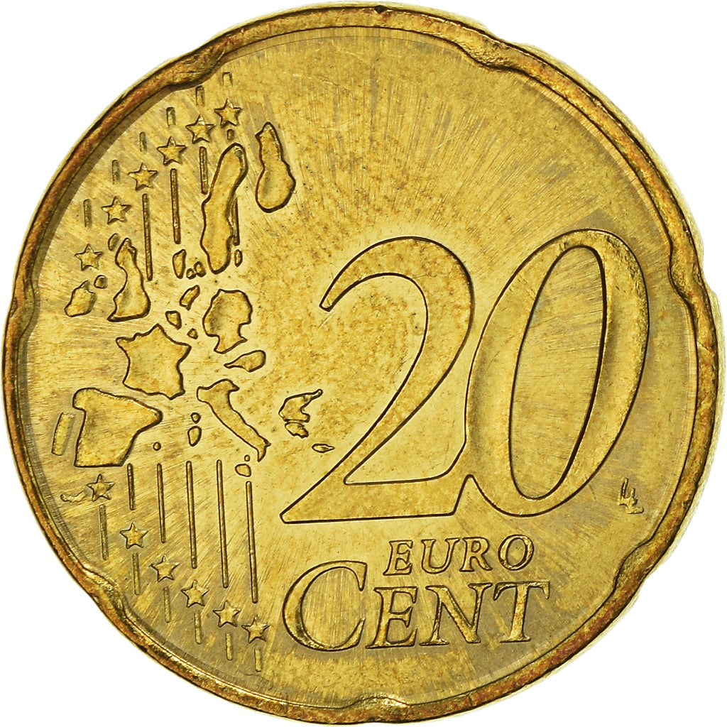 Monaco, 20 Euro Cent, 2003, Paris, UNZ, Messing, Gadoury:MC176, KM:171