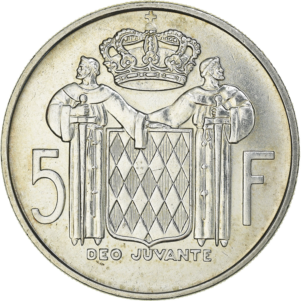 Coin, Monaco, Rainier III, 5 Francs, 1966, AU(55-58), Silver, KM:141, Gadoury:MC