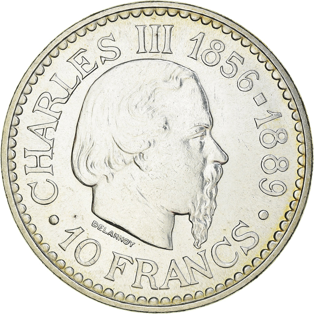 Coin, Monaco, Rainier III, 10 Francs, 1966, AU(55-58), Silver, KM:146