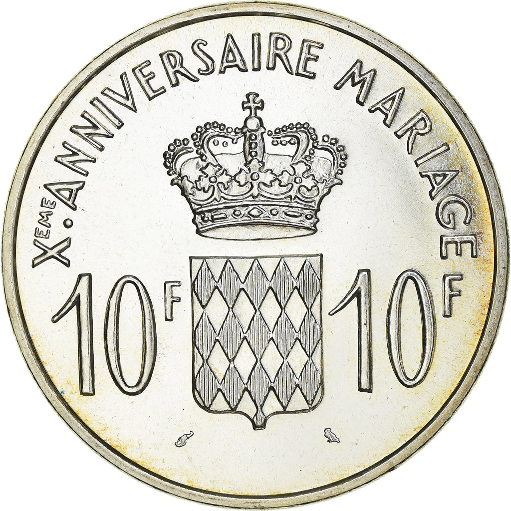 Monnaie, Monaco, 10 Francs, 1966, 10ème Anniversaire de mariage, SPL, Argent