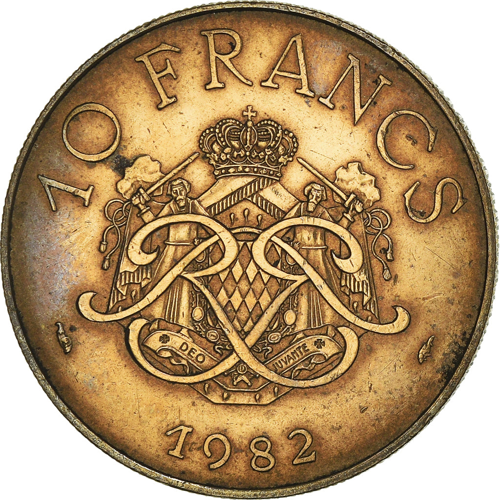 Coin, Monaco, Rainier III, 10 Francs, 1982, AU(50-53), Copper-Nickel-Aluminum