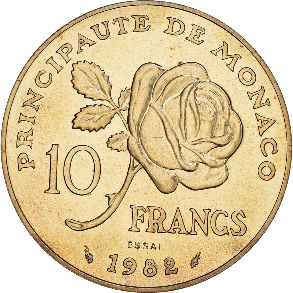 Coin, Monaco, Princesse Grace, 10 Francs, 1982, ESSAI, MS(64)