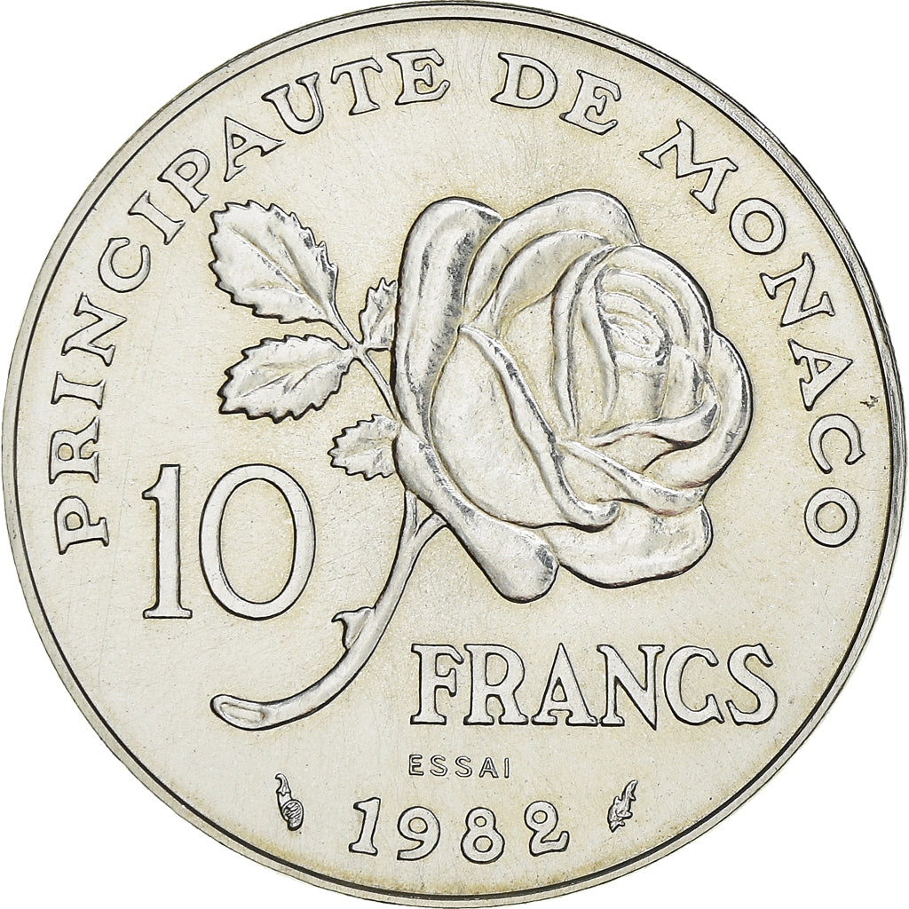 Coin, Monaco, 10 Francs, 1982, ESSAI, AU(55-58), Silver, KM:E73, Gadoury:MC158