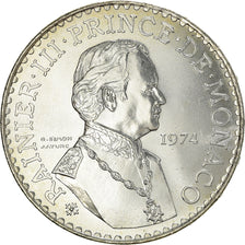 Coin, Monaco, Rainier III, 50 Francs, 1974, MS(64), Silver, KM:152.1