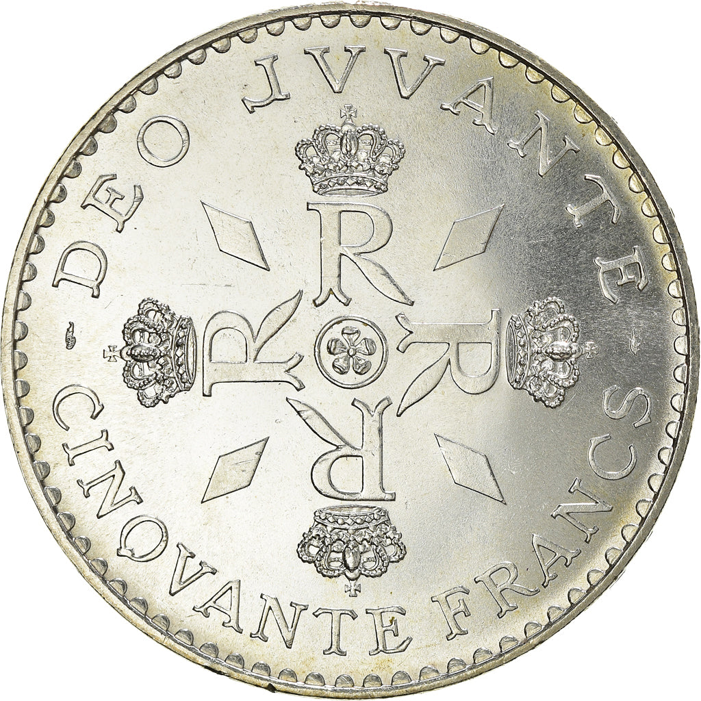 Coin, Monaco, Rainier III, 50 Francs, 1974, MS(64), Silver, KM:152.1