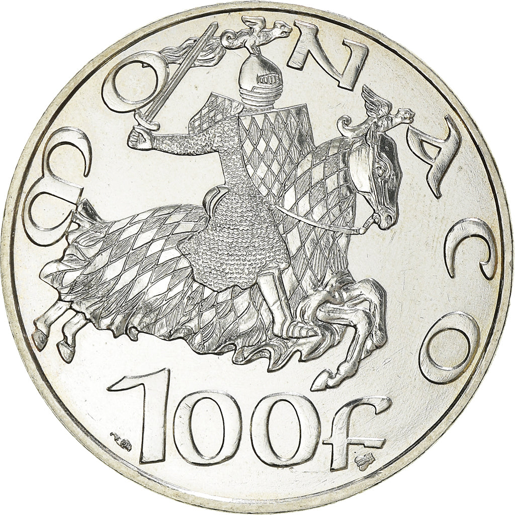 Coin, Monaco, Rainier III, 100 Francs, 1997, Paris, Malizia, MS(63), Silver
