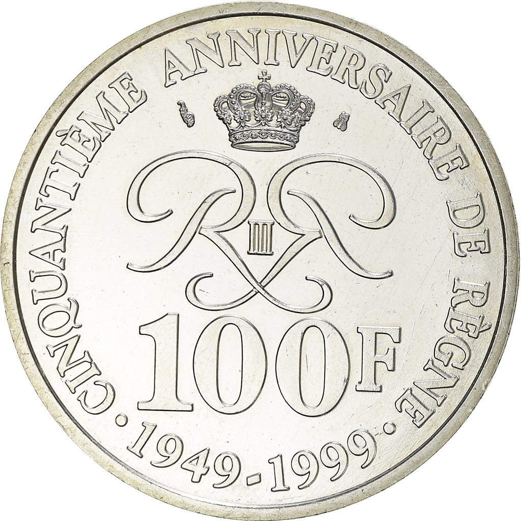 Coin, Monaco, Rainier III, 100 Francs, 1999, Paris, AU(55-58), Silver, KM:175
