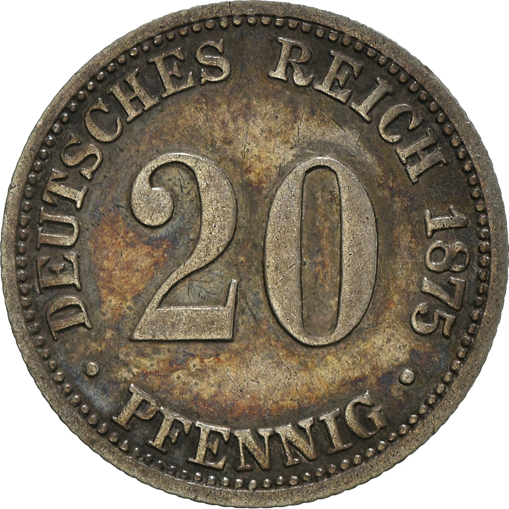 Coin, GERMANY - EMPIRE, Wilhelm I, 20 Pfennig, 1875, Hannover, EF(40-45)