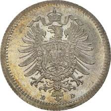 Coin, GERMANY - EMPIRE, Wilhelm I, 20 Pfennig, 1875, Munich, AU(55-58), Silver