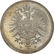 Moeda, ALEMANHA - IMPÉRIO, Wilhelm I, 20 Pfennig, 1875, Munich, AU(55-58)