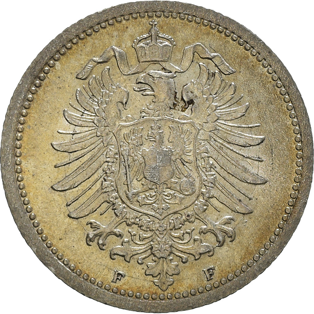 Coin, GERMANY - EMPIRE, Wilhelm I, 20 Pfennig, 1875, Stuttgart, AU(55-58)