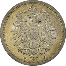 Coin, GERMANY - EMPIRE, Wilhelm I, 20 Pfennig, 1875, Stuttgart, AU(55-58)