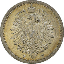 Moeda, ALEMANHA - IMPÉRIO, Wilhelm I, 20 Pfennig, 1875, Stuttgart, AU(55-58)