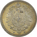 Coin, GERMANY - EMPIRE, Wilhelm I, 20 Pfennig, 1875, Stuttgart, AU(55-58)