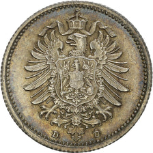 Coin, GERMANY - EMPIRE, Wilhelm I, 20 Pfennig, 1876, Munich, AU(55-58), Silver