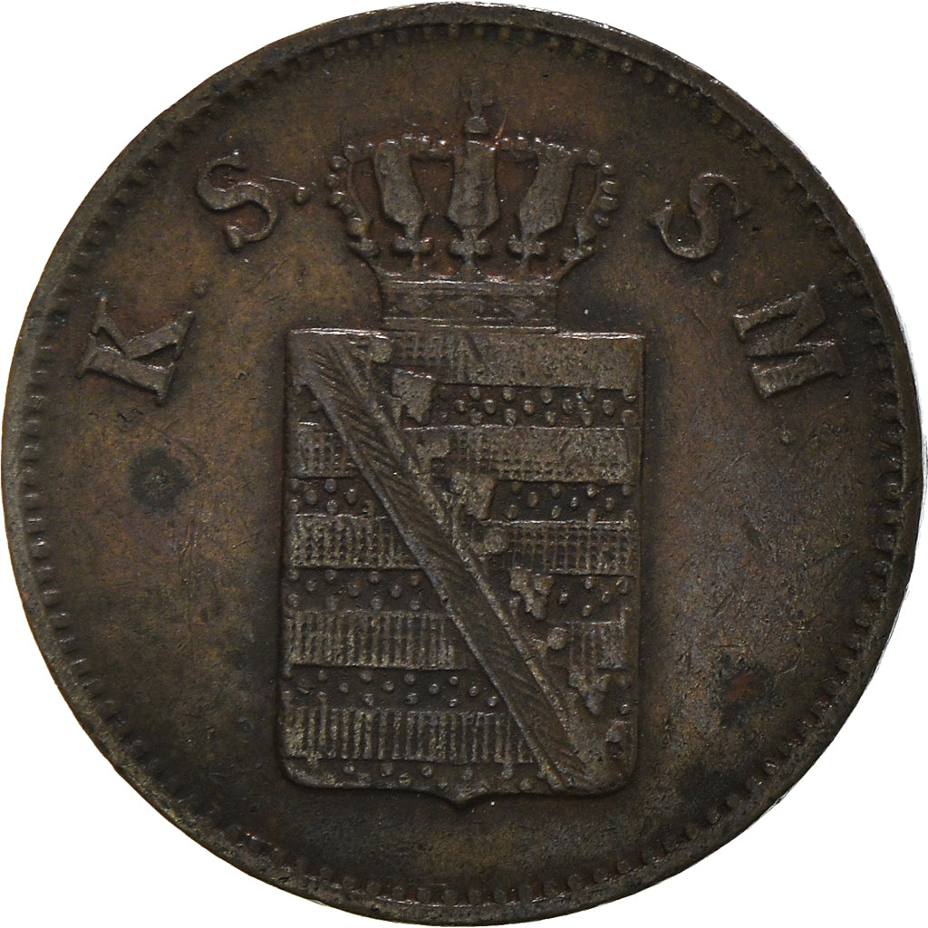 Coin, German States, SAXONY-ALBERTINE, Friedrich August II, Pfennig, 1848