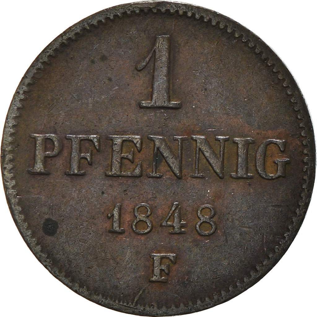 Coin, German States, SAXONY-ALBERTINE, Friedrich August II, Pfennig, 1848