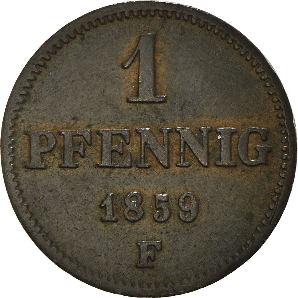Coin, German States, SAXONY-ALBERTINE, Johann, Pfennig, 1859, EF(40-45), Copper
