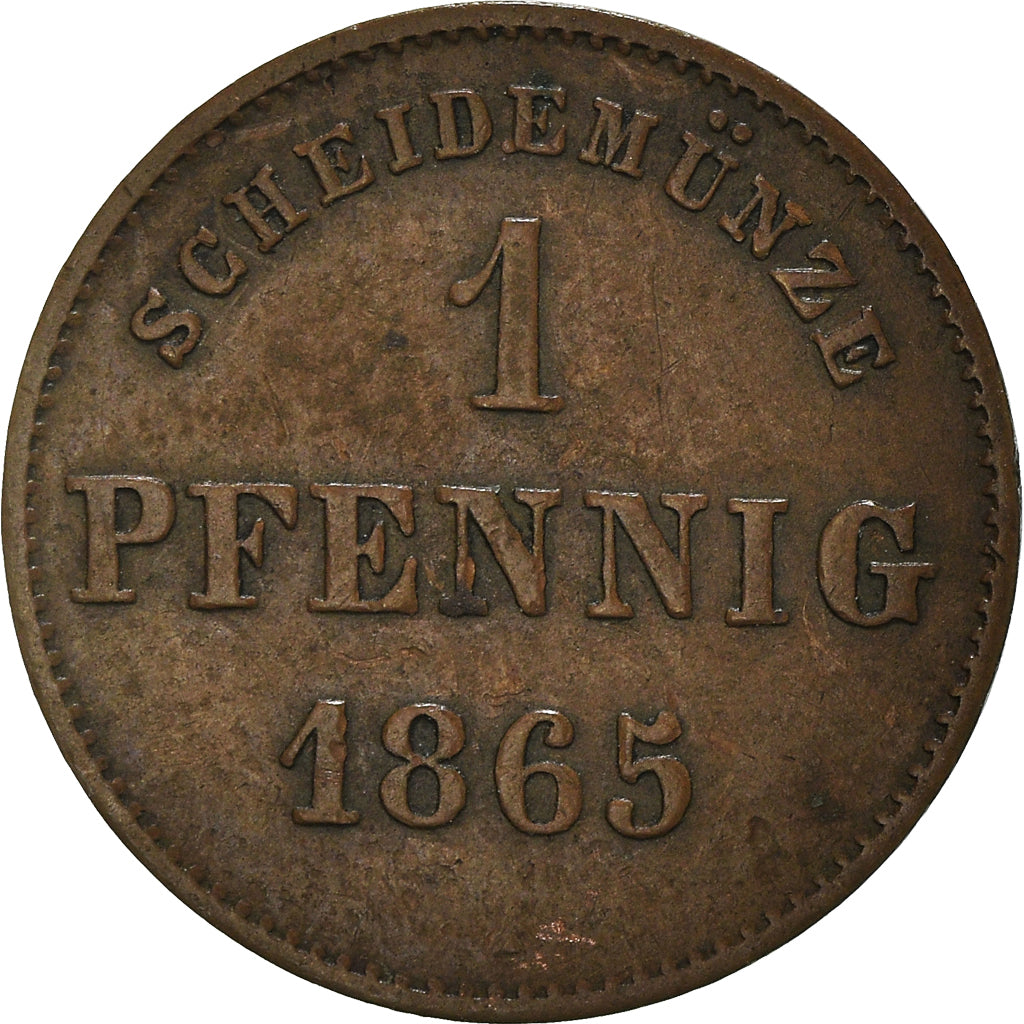 Coin, German States, SAXE-MEININGEN, Bernhard II, Pfennig, 1865, EF(40-45)