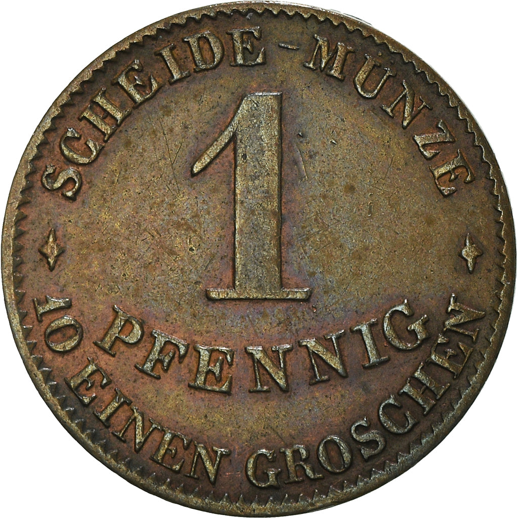 Coin, German States, SAXE-COBURG-GOTHA, Ernst II, Pfennig, 1865, Vienna