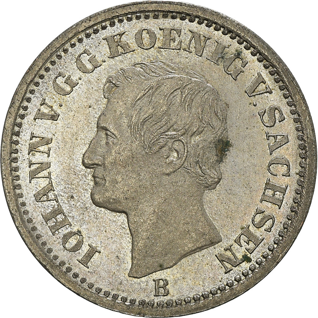 Coin, German States, SAXONY-ALBERTINE, Johann, Neu-Groschen, 10 Pfennig, 1867