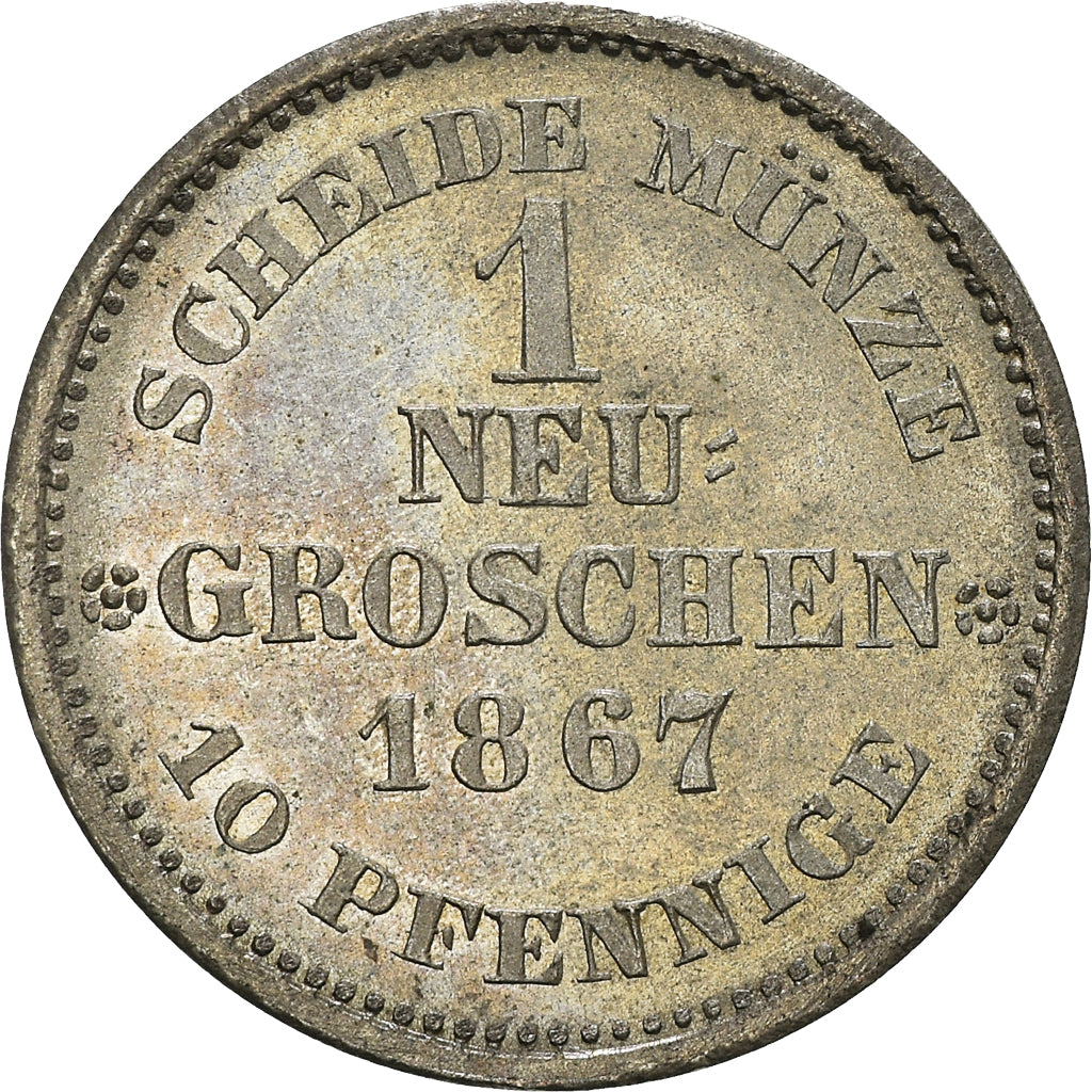 Coin, German States, SAXONY-ALBERTINE, Johann, Neu-Groschen, 10 Pfennig, 1867