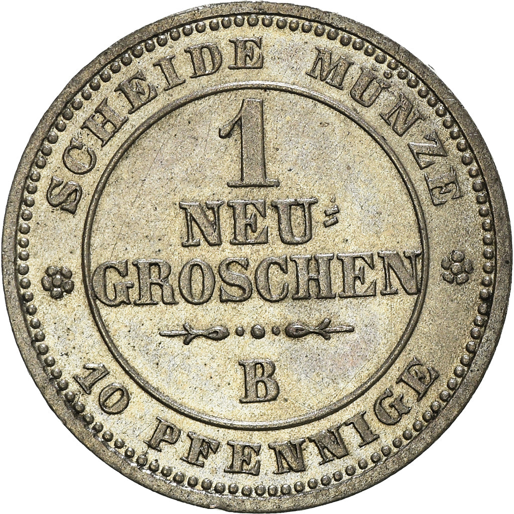 Moeda, Estados Alemães, SAXONY-ALBERTINE, Johann, Neu-Groschen, 10 Pfennig