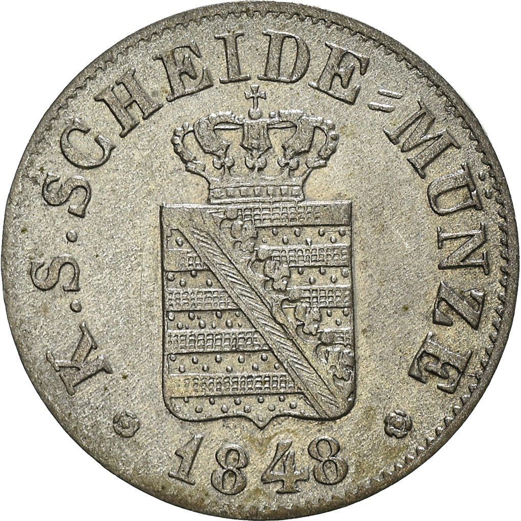 Coin, German States, SAXONY-ALBERTINE, Friedrich August II, 1/2 Neu-Groschen, 5