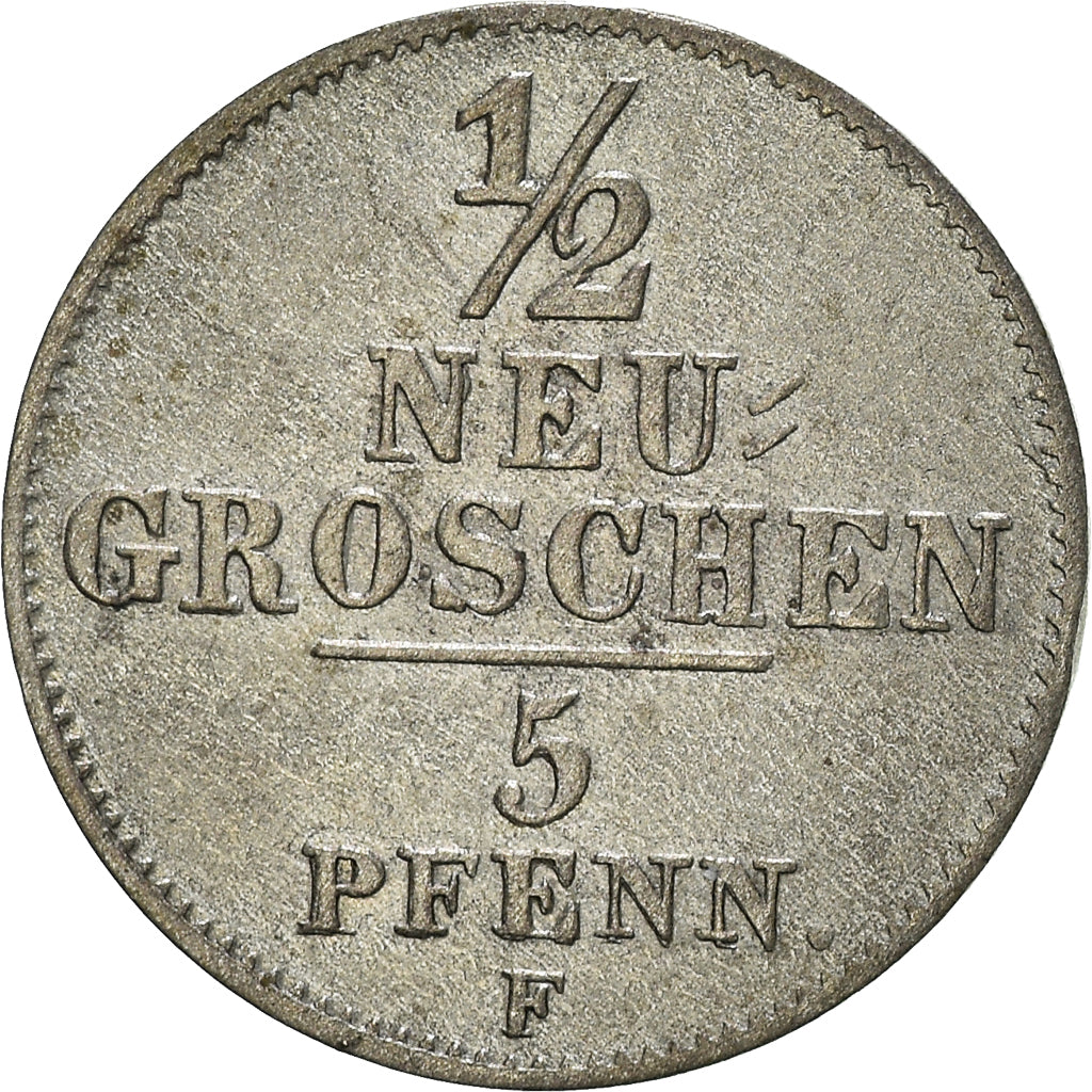 Coin, German States, SAXONY-ALBERTINE, Friedrich August II, 1/2 Neu-Groschen, 5