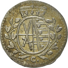 Coin, German States, SAXONY-ALBERTINE, Xaver, Pfennig, 1765, AU(50-53), Billon