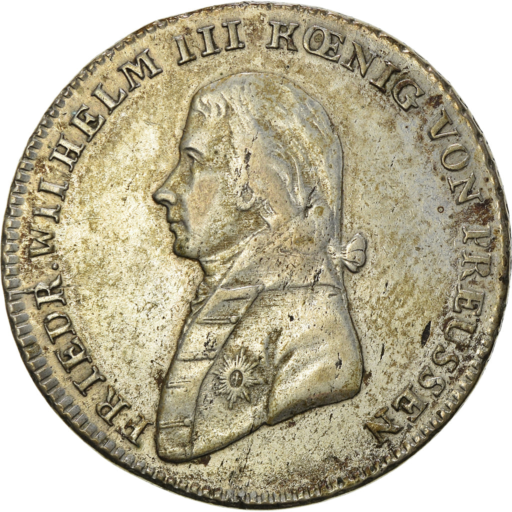 Monnaie, Etats allemands, PRUSSIA, Friedrich Wilhelm III, 1/3 Thaler, 1/2