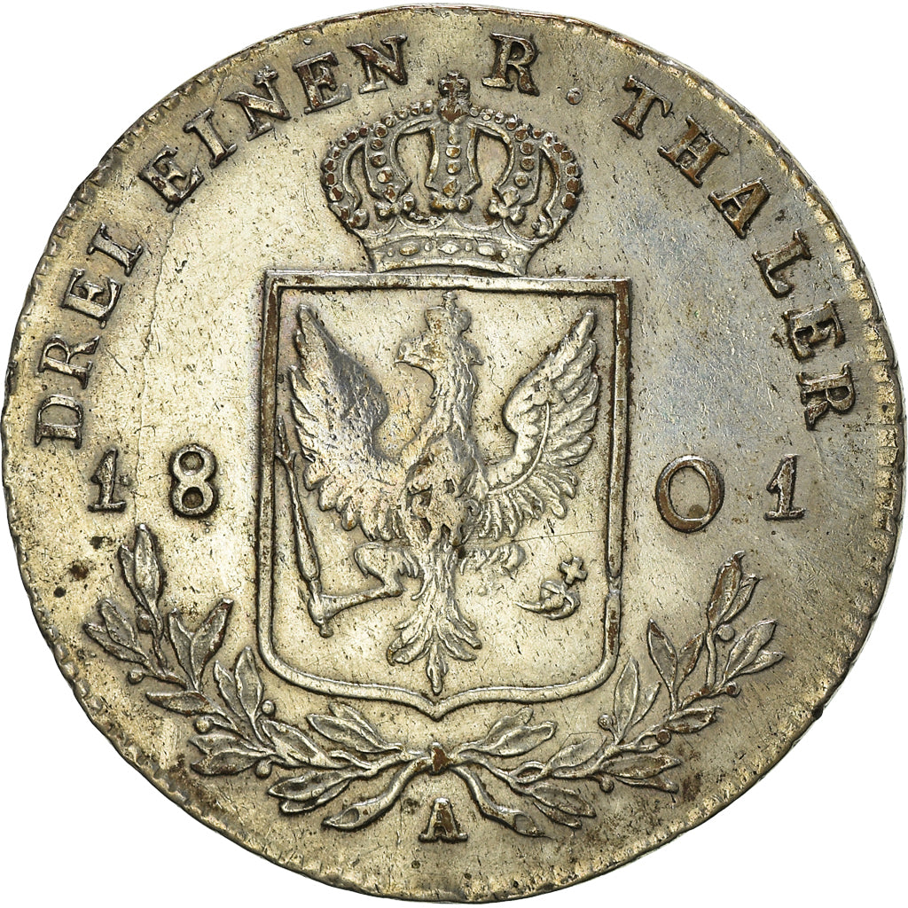 Monnaie, Etats allemands, PRUSSIA, Friedrich Wilhelm III, 1/3 Thaler, 1/2