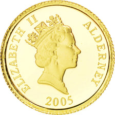 Alderney, Elizabeth II, Pound, 2005, FDC, Oro, KM:119