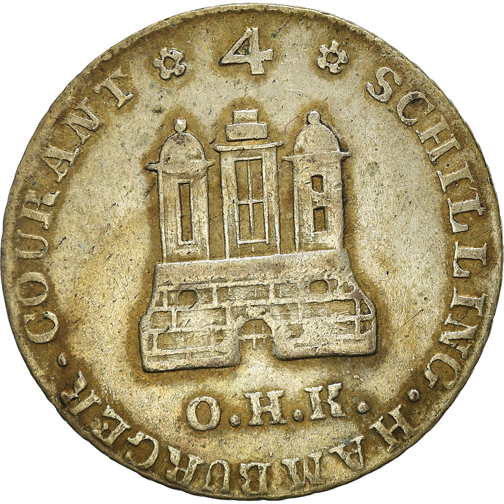 Coin, German States, HAMBURG, 4 Schilling, 1797, EF(40-45), Silver, KM:512