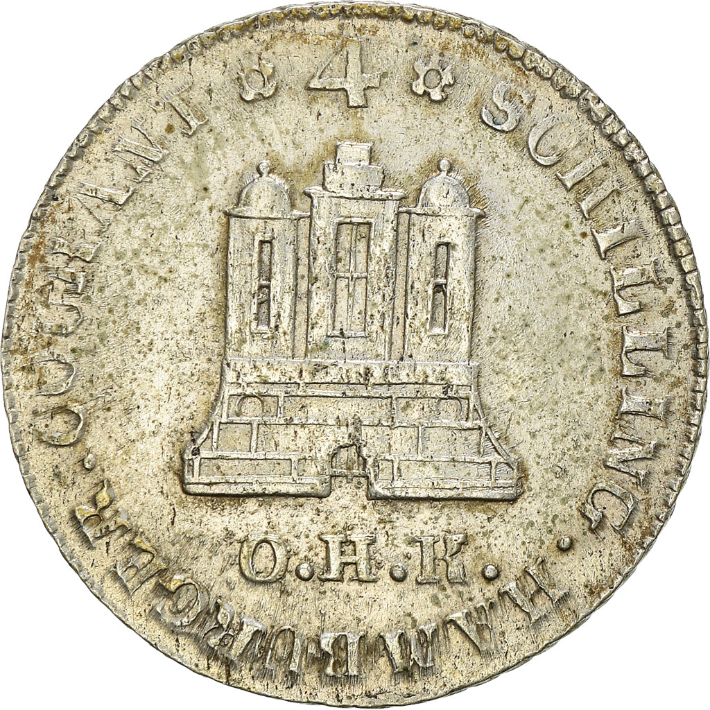 Coin, German States, HAMBURG, 4 Schilling, 1797, AU(50-53), Silver, KM:512
