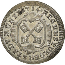 Moneta, Landy niemieckie, REGENSBURG, 2 Kreuzer, 1754, AU(55-58), Srebro, KM:365