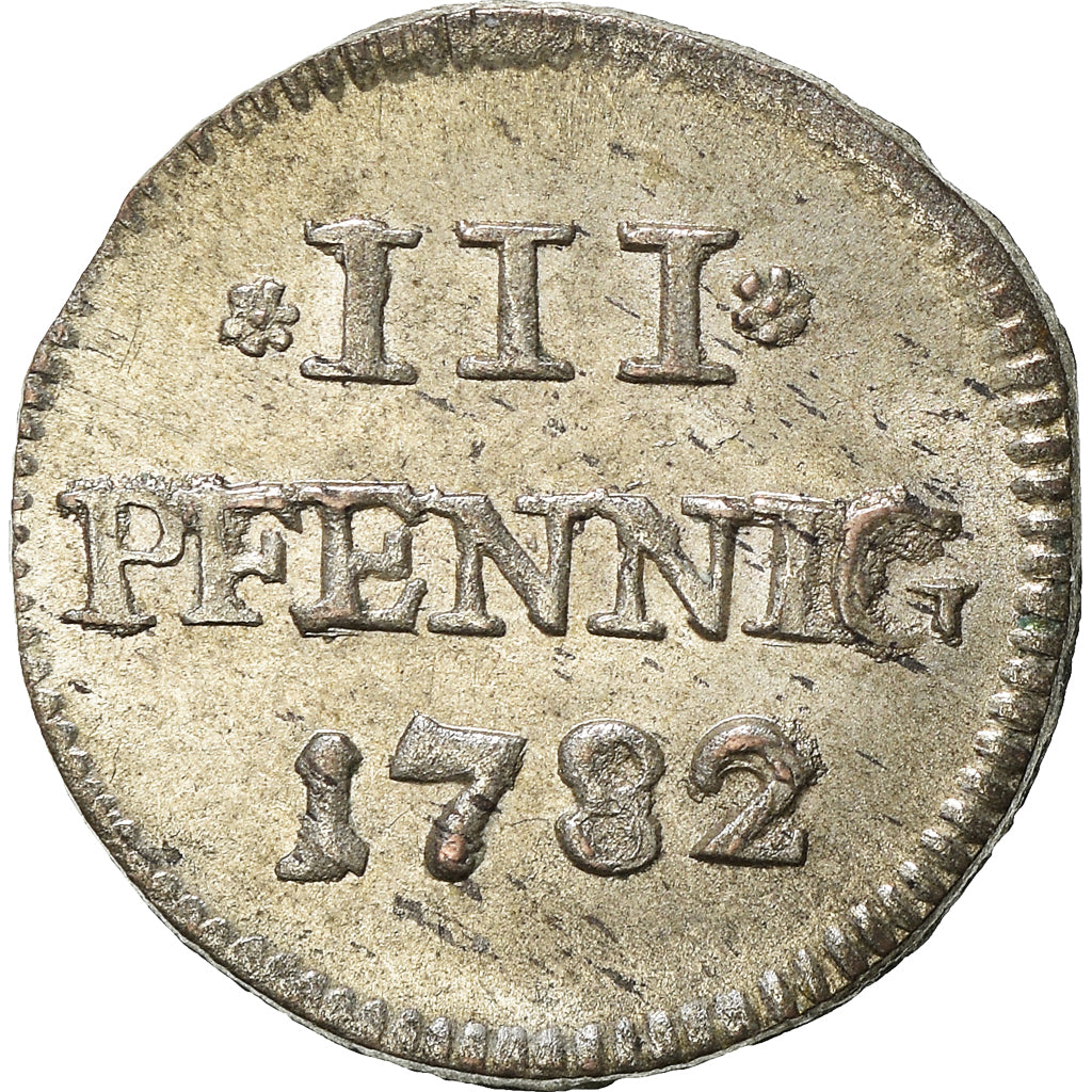 Moneta, Stati tedeschi, SAXONY-ALBERTINE, 3 Pfennig, 1782, SPL, Biglione, KM:965